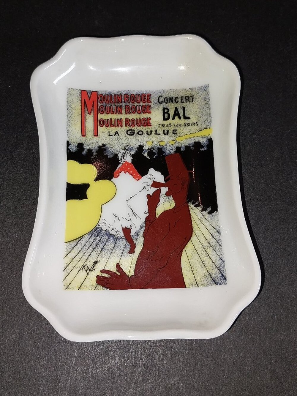 TOULOUSE LAUTREC Moulin Rouge Porcelaines Florence Limoges France Trin Tray Dish